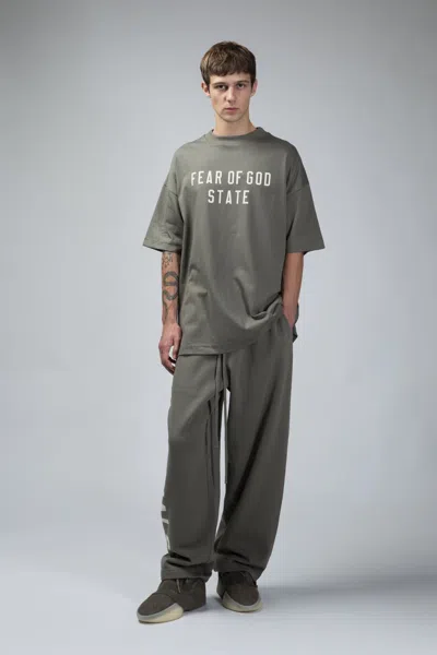 Essentials Cotton Logo Oversized T-shirt In Gray