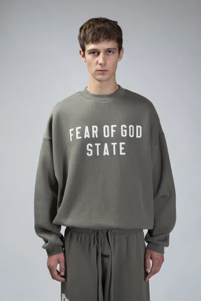 Essentials 90s Fit Fleece Crewneck In Gray