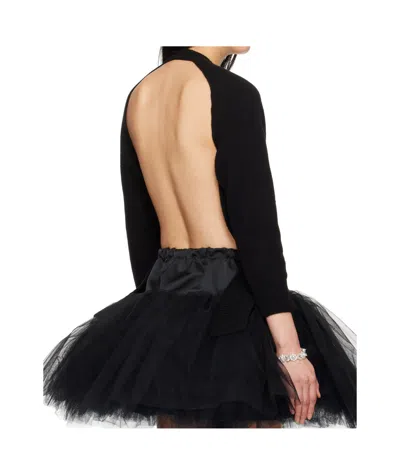 Simone Rocha Tie Tail Cardigan In Black