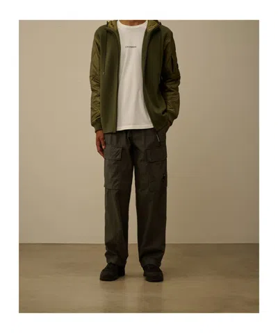 C.p. Company Relaxed Fit Grey Cargo Pants With Flap Pockets In Black