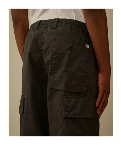 C.p. Company Relaxed Fit Grey Cargo Pants With Flap Pockets In Black