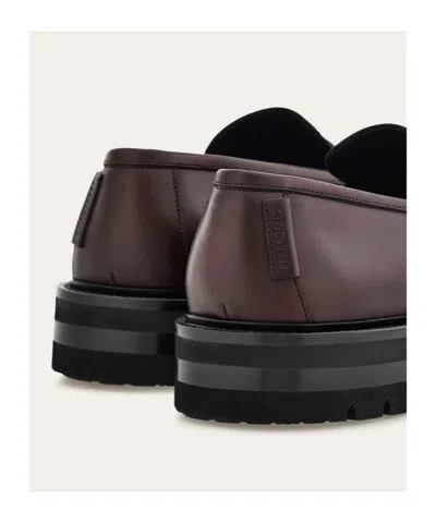 Ferragamo Saddle-strap Penny Loafers In Brown