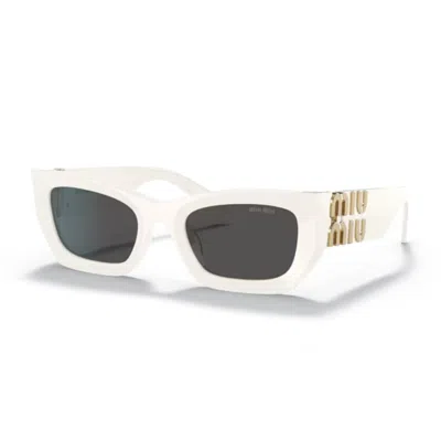 Miu Miu 0mu 09ws 1425s0 Bianco Sunglasses In Neutral