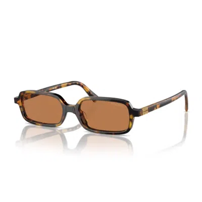 Miu Miu 0mu 11zs Vau2z1 Havana Miele Sunglasses In Brown