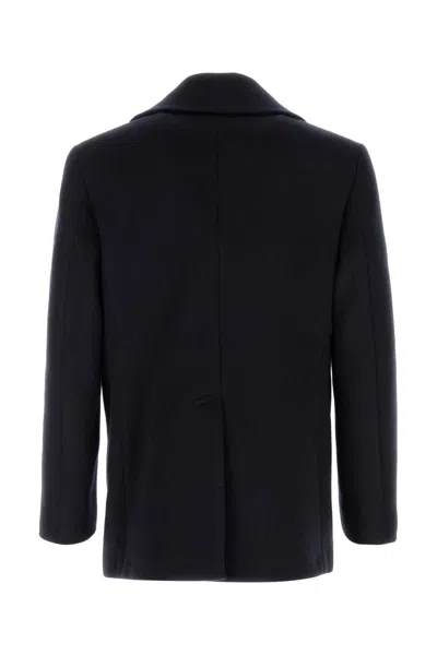 Givenchy Big Lapel Caban Coats Blue In Black