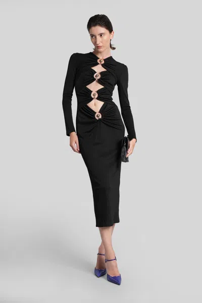 Christopher Esber Orbit Cut-out Midi Dress In Black Polyester In Black