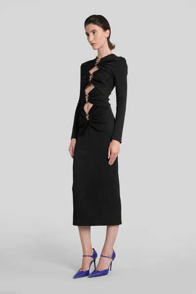 Christopher Esber Orbit Cut-out Midi Dress In Black Polyester In Black