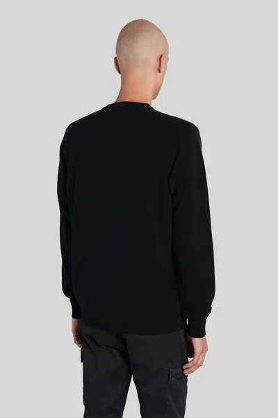 Stone Island Cotton Sweatshirt With Removable Logo Patch In Black