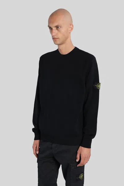 Stone Island Cotton Sweatshirt With Removable Logo Patch In Black