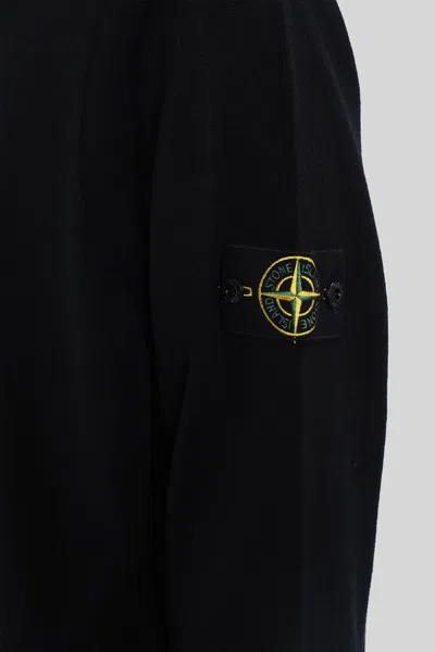 Stone Island Cotton Sweatshirt With Removable Logo Patch In Black