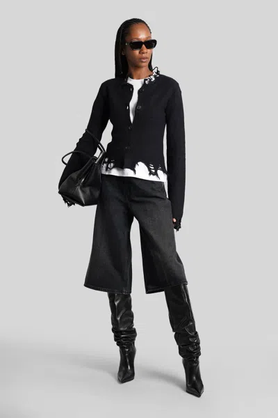 Haikure Jill Sweater With Long Sleeves And Distressed Edges In Black