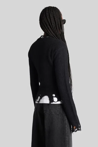 Haikure Jill Sweater With Long Sleeves And Distressed Edges In Black