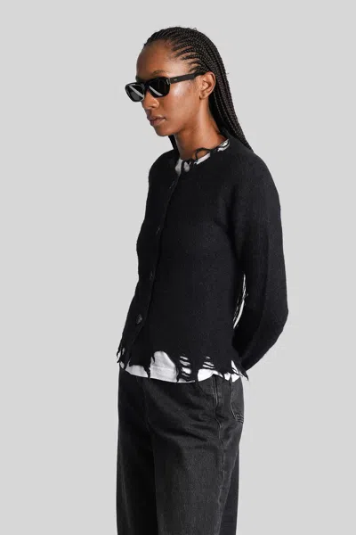 Haikure Jill Sweater With Long Sleeves And Distressed Edges In Black