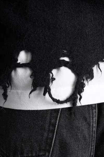 Haikure Jill Sweater With Long Sleeves And Distressed Edges In Black