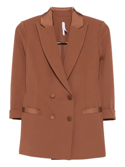 SATIN-LAPEL DOUBLE-BREASTED BLAZER