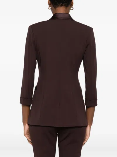 DOUBLE-BREASTED SATIN-TRIMMED BLAZER