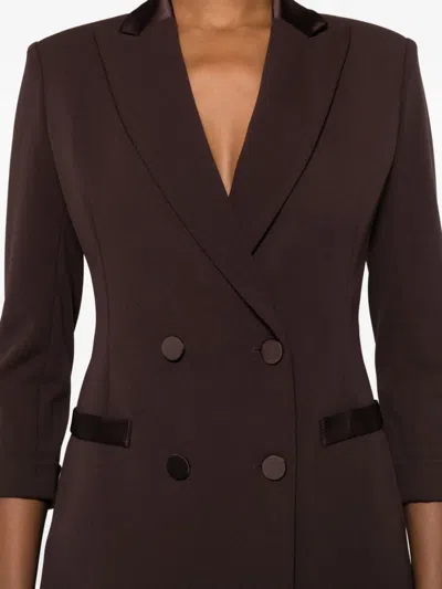 DOUBLE-BREASTED SATIN-TRIMMED BLAZER