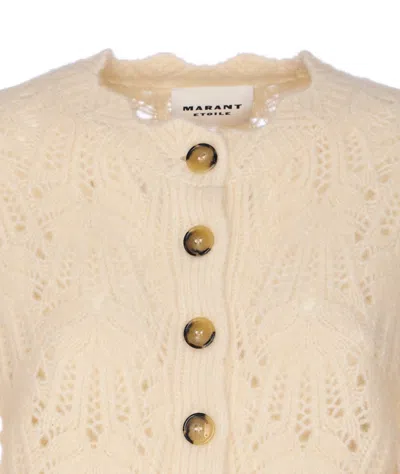 Isabel Marant Étoile Isabel Marant Etoile Lace-knit Cardigan With Button Details In Neutral