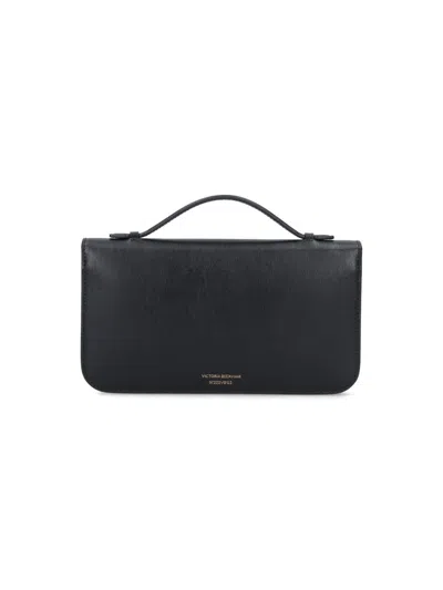 Victoria Beckham Dorian Pochette Top-handle Bag In Smooth Leather In Black
