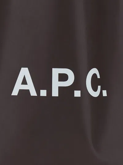 Pre-owned Apc Logo-print Ninon Tote Bag In Brown