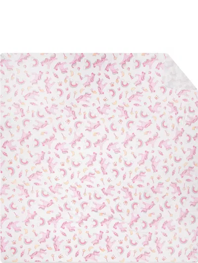 Magnolia Baby Unicorn-print Rainbow-pattern Blanket In Pink