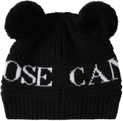 Canada Goose Baby Black Double Pom Beanie In Black