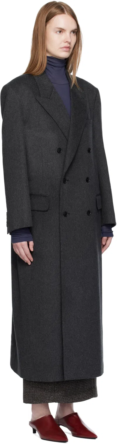 Auralee Cashmere Moleskin Coat In Gray