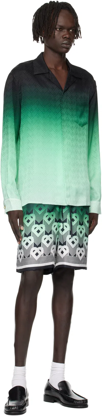 Casablanca 'ping Pong' Jacquard Silk Shirt In Multi