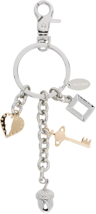 Vivienne Westwood Silver Multi Charm Keyring In Metallic