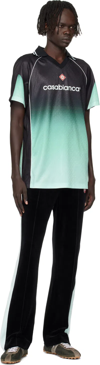 Casablanca Piping Contrast Gradient V Neck T-shirt In Multi