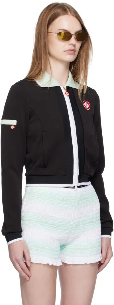Casablanca Black Viscose Track Jacket In Black