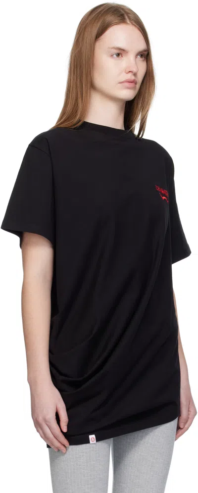 Charles Jeffrey Loverboy Topsy Turvy T-shirt In Knitted Black