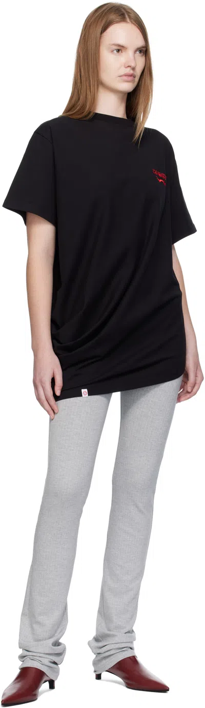 Charles Jeffrey Loverboy Topsy Turvy T-shirt In Knitted Black