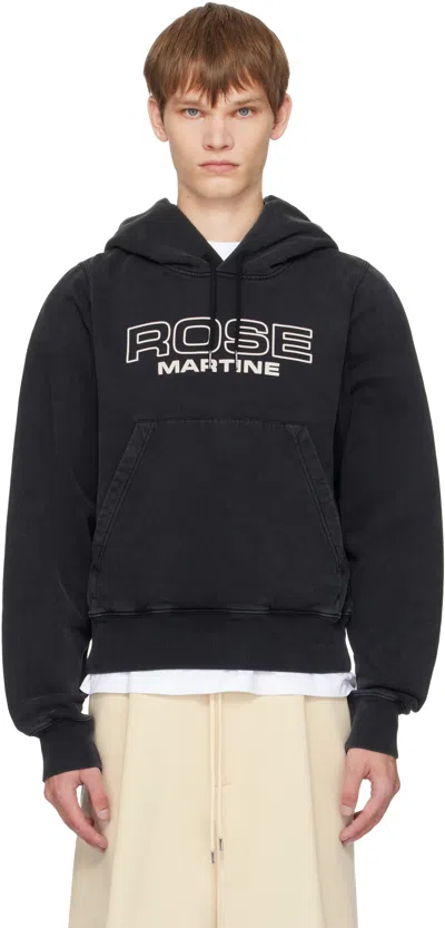 Martine Rose Black Shrunken Hoodie In Multi