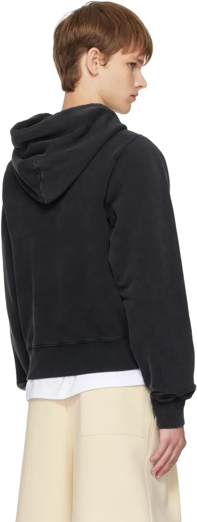 Martine Rose Black Shrunken Hoodie In Multi