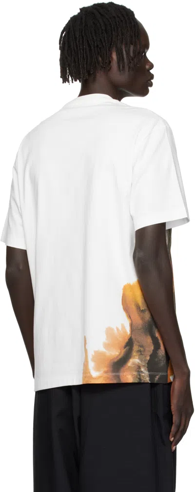Y-3 White Crewneck Graphic T-shirt In White