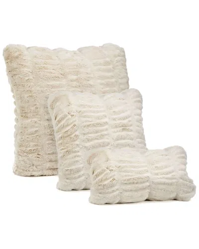 Donna Salyers Fabulous-furs Couture Collection Ivory Mink Pillow - Off White In Neutral