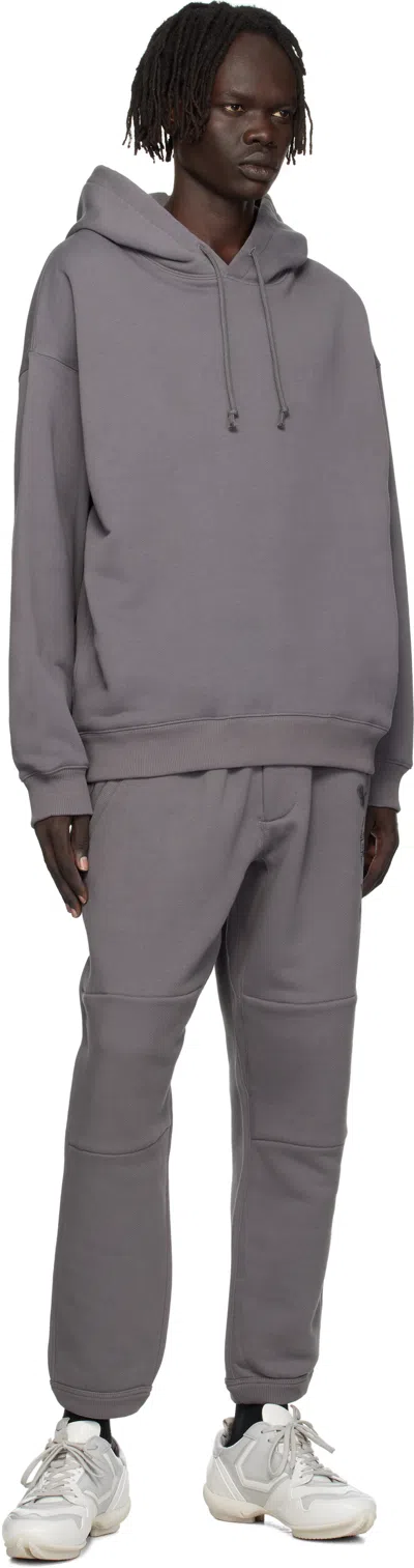 Y-3 Hoodie Featuring Graphic Design On Back In Gray
