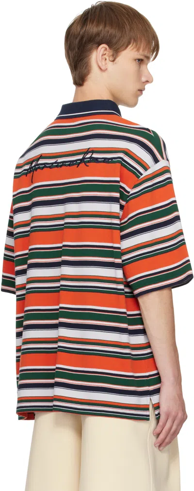 Martine Rose Oversized Striped Polo Shirt In Multi