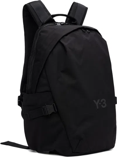 Y-3 Functional Cordura Backpack With Embossed Logo And Adjustable Features In Black