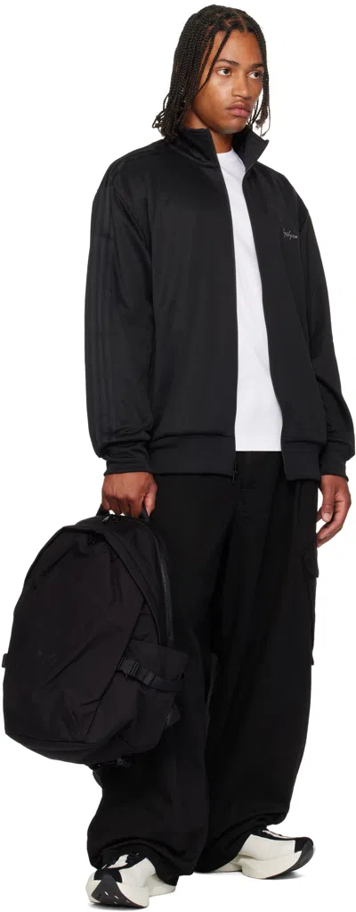 Y-3 Functional Cordura Backpack With Embossed Logo And Adjustable Features In Black