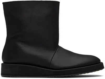 Yohji Yamamoto Black Soft Matt Bk High-top Boots In Multi