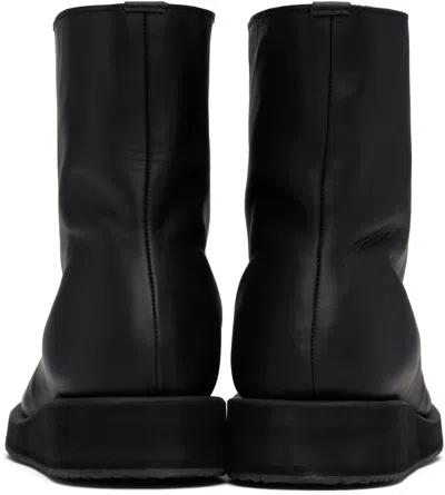 Yohji Yamamoto Black Soft Matt Bk High-top Boots In Multi