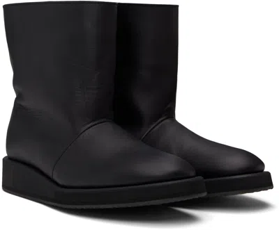 Yohji Yamamoto Black Soft Matt Bk High-top Boots In Multi