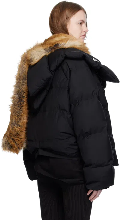 Ottolinger Black Deconstructed Double Zip Down Jacket In Black