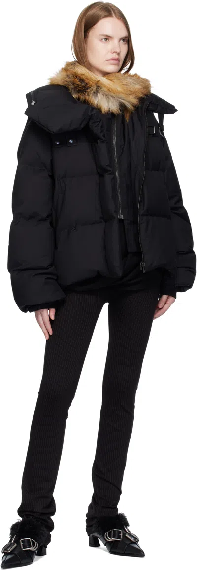 Ottolinger Black Deconstructed Double Zip Down Jacket In Black