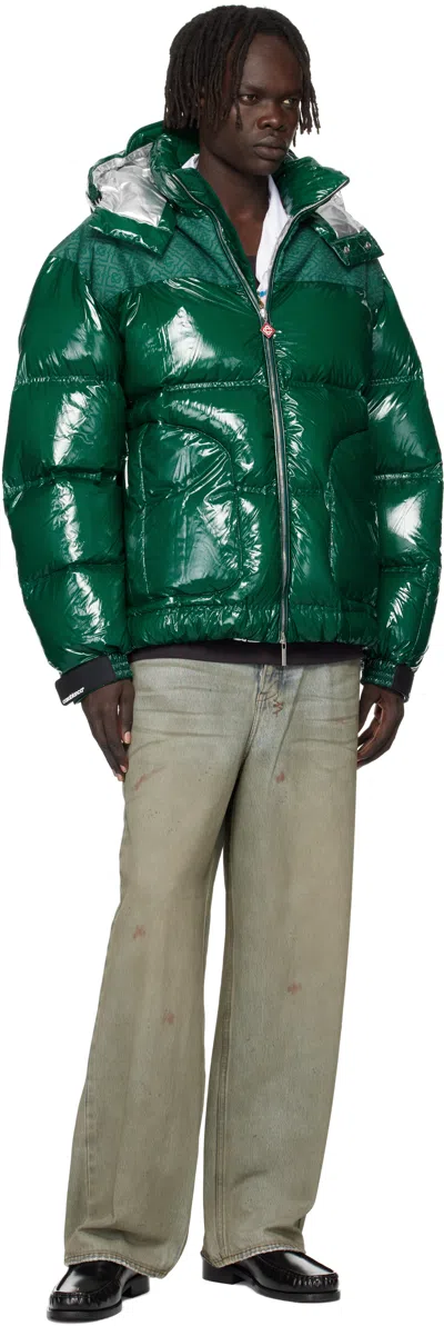 Casablanca Down-filled Relaxed Fit Puffer Jacket In Green