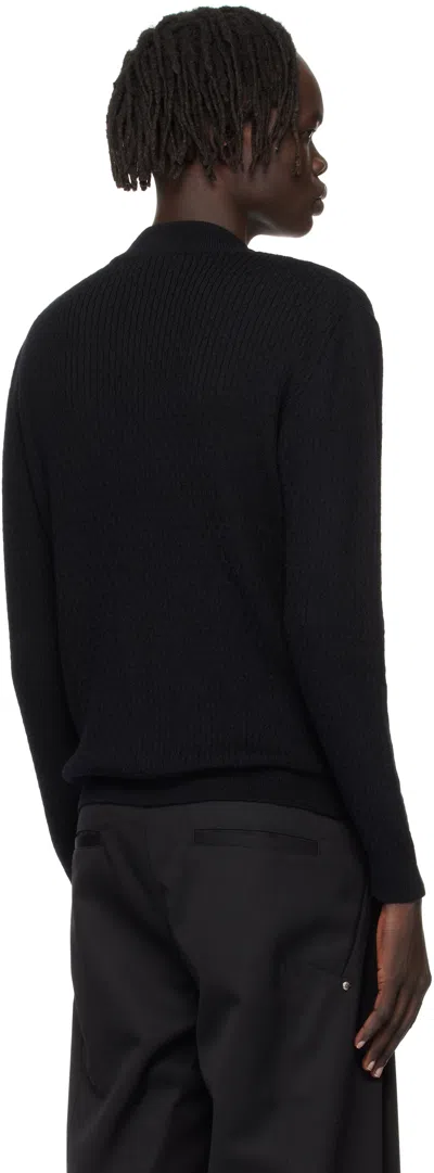 Ernest W Baker Black Mock Neck Cable-knit Sweater In Black