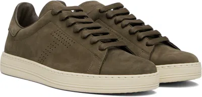 Tom Ford Khaki Nubuck Warwick Sneakers In Multi