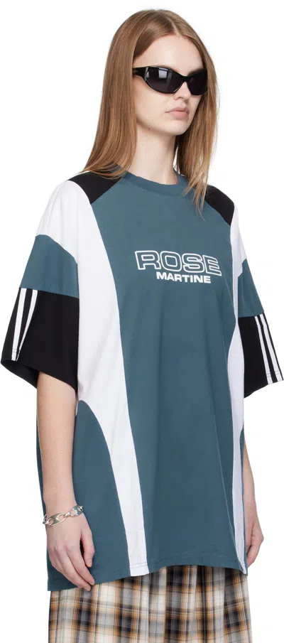 Martine Rose Blue Oversized Panelled T-shirt In Blue